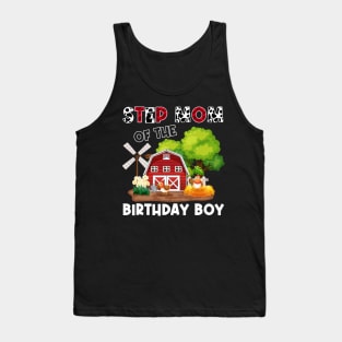 Step Mom Of Birthday For Girl Cow Farm Birthday Cow Tank Top